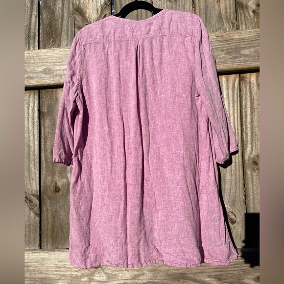Poetry Lilac Pink Button-Down 100% Linen Shirt Size 16 - Picture 8 of 11